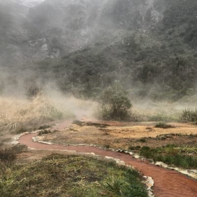 Boiling water from the ground. 